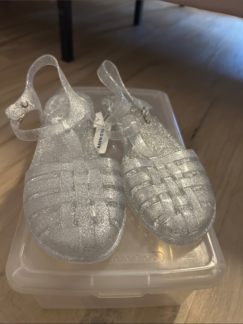 Old Navy Kids' Sparkle Silver Jelly Sandals